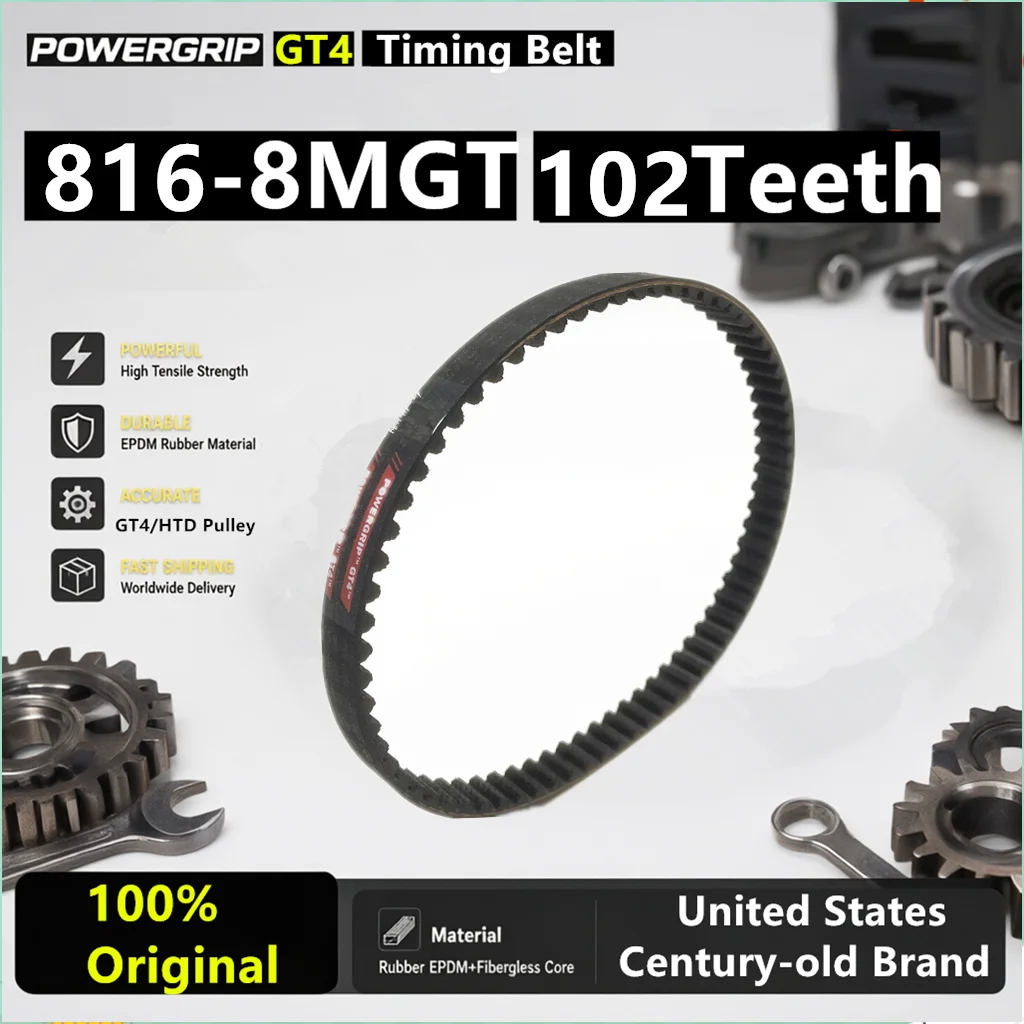 PowerGrip GT4 816-8MGT 102 Teeth Arc Teeth Timing Belt 3D Printer CNC Machine Textile Machine Fan Belt Replacement for GT3/GT2