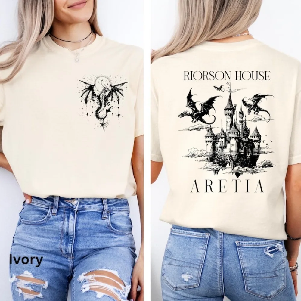 Fourth Wing Aretia Tee Basgiath War College Dragon Rider Iron Flame Rebecca Yarros Women Tops O-neck Graphic Print T Shirt