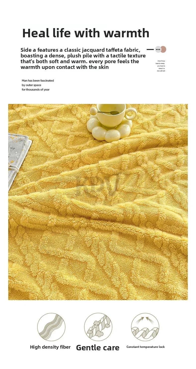 Double Layer Fleece Blanket Autumn Winter Thick Warm Office Nap Throw Blankets for Sofa Bed Single Double Soft Plush Comforter