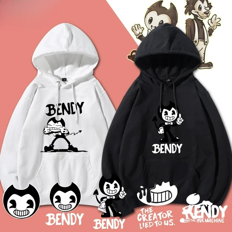 Hot Game Bendy and The Ink Machine Funny Hoodie Hip Hop Graphic Sweatshirt Streetwear Harajuku Tracksuit Oversized Clothes