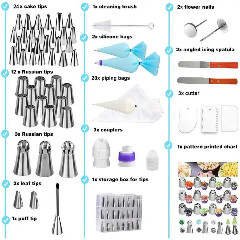 78PCs/Set Piping Tip Baking Tools Kit Set Piping Nozzle Torch Nozzle reposteria Patisserie confectionery Kitchen Silicone Molds