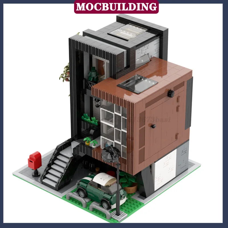 Moc City Building Villa Model Bouwsteen Assemblage DIY Huis Auto Collectie Speelgoed Geschenken