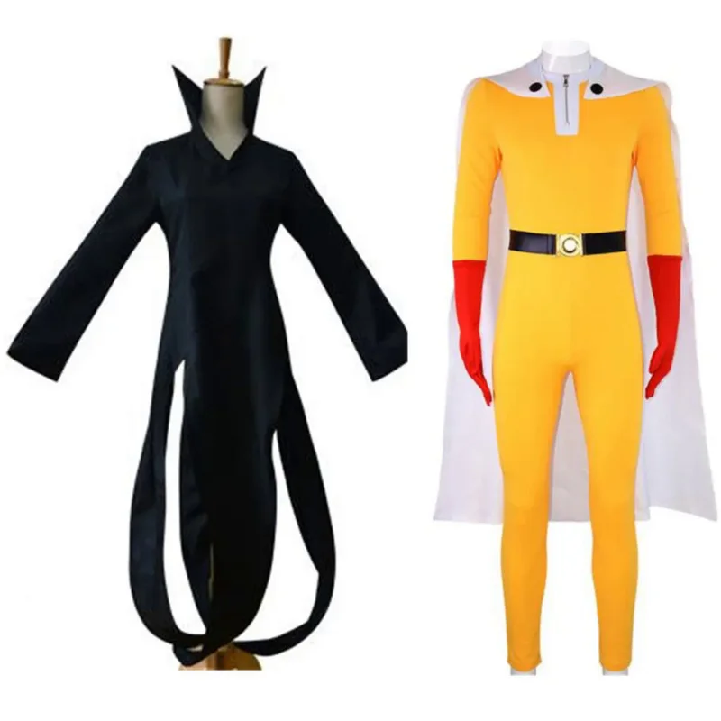 Anime One Punch Man Saitama 31TM Senritsu No Tatsumaki Cosplay Costume Halloween Japanese Black Dress Wig Jumpsuit Outfits Suit