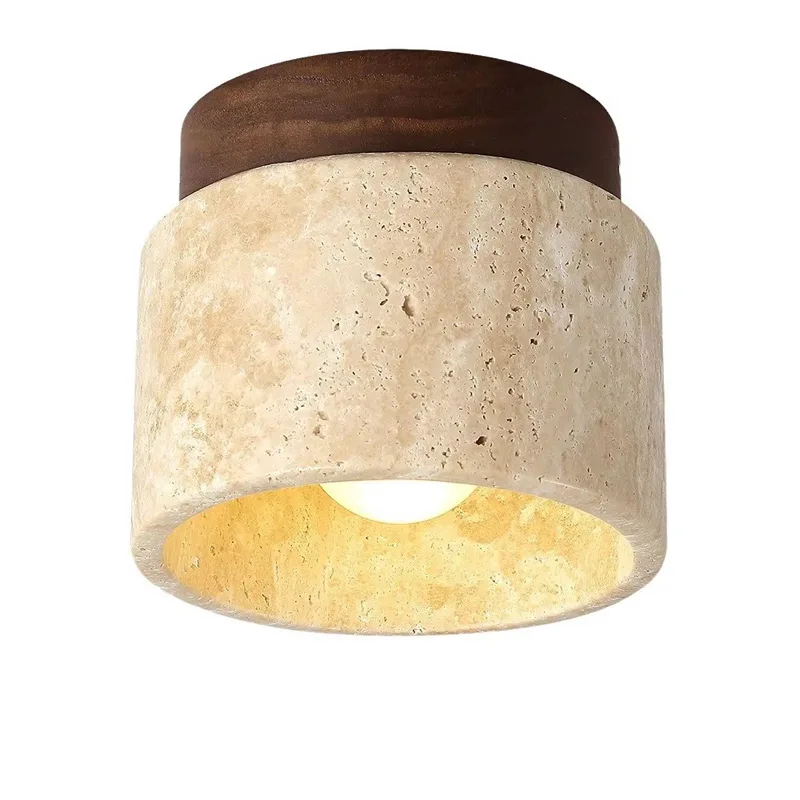 

Japanese Ceiling Light Wabi Sabi Yellow Marble Hotel Lobby Corridor Cream Style Restaurant Bedroom Room Balcony Decorative Lamp