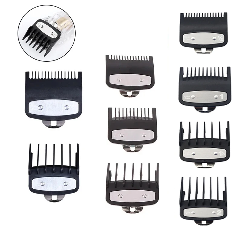 2/3/4Pcs Black Limit Comb Sets Barber Hair Clipper Guards Guide Combs Styling Tools Attachment Compatible 1.5mm 3mm 4.5mm 6mm