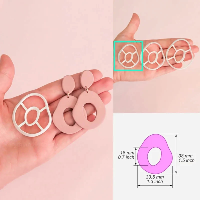 Einfache geometrische Form Polymer Clay Cutter DIY Ohrring Anhänger Schmuck Schneiden Formen weiche Keramik handgemachte Werkzeuge – Detail 3