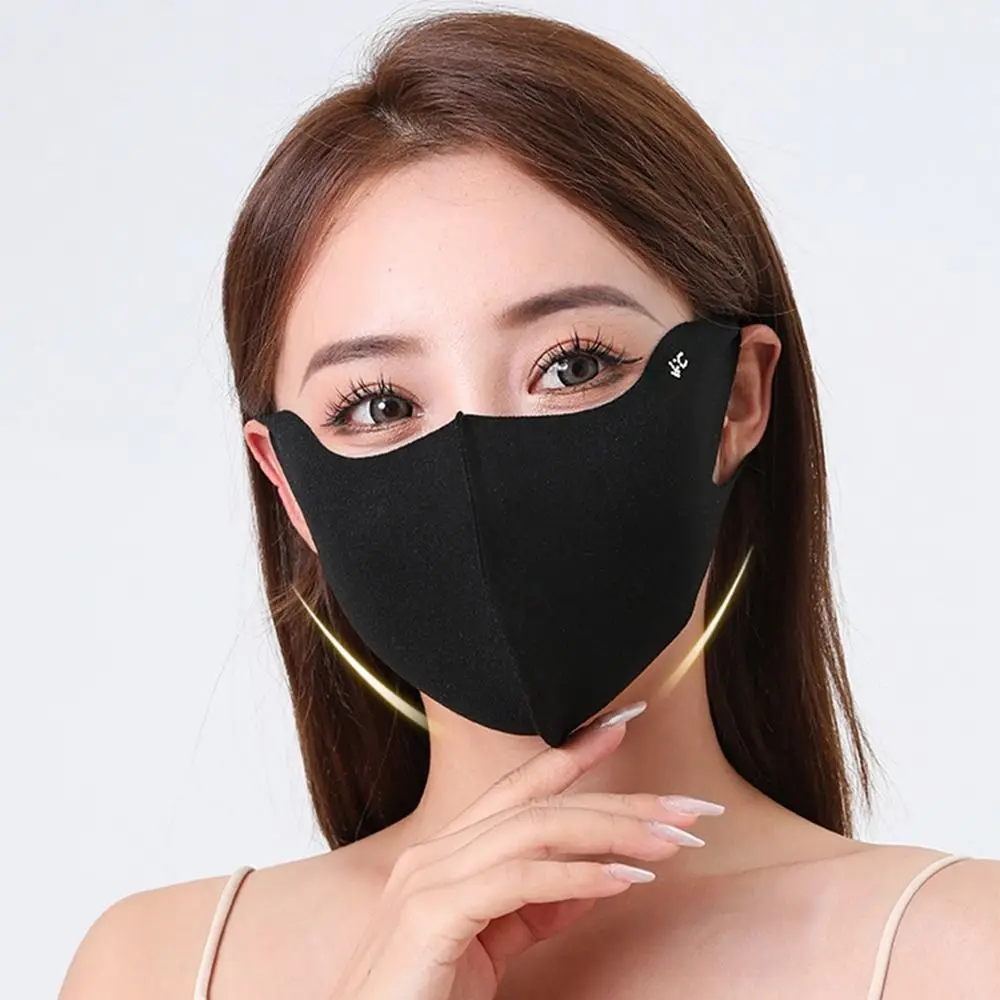 Breathable Sunscreen Face Scarf Ice Silk Mask Summer Solid Color Face Cover Face Mask Sunscreen Veil Face Gini Mask Cycling