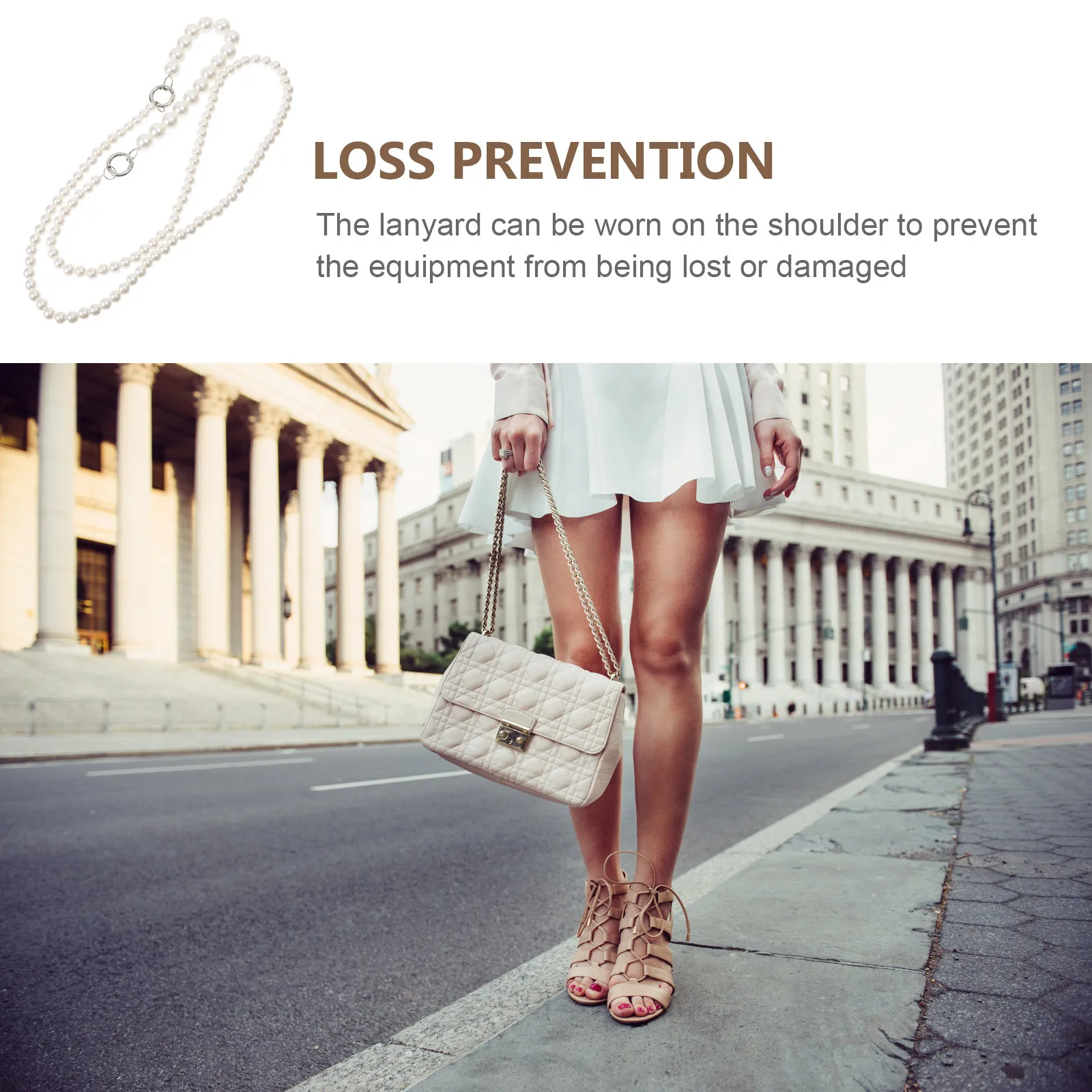 1 قطعة حزام كتف الهاتف اللؤلؤي شخصي لمكافحة خسر الحبل خفيف الوزن لتزيين حقيبة الهاتف المحمولة #1