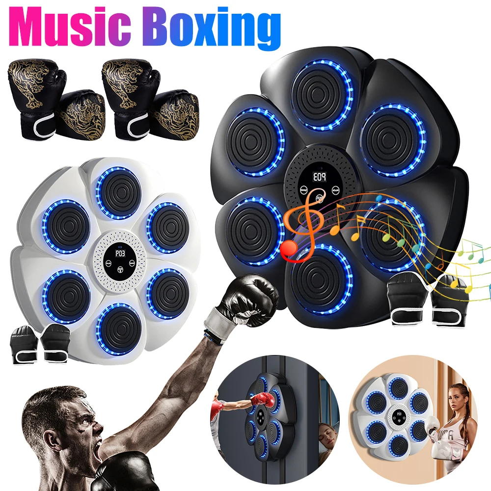 Smart Musical Boxing Sandbag Sports Training Wall-mounted Smart Musical Boxing Machine LED Luminous Boxing Bag Adult/Children