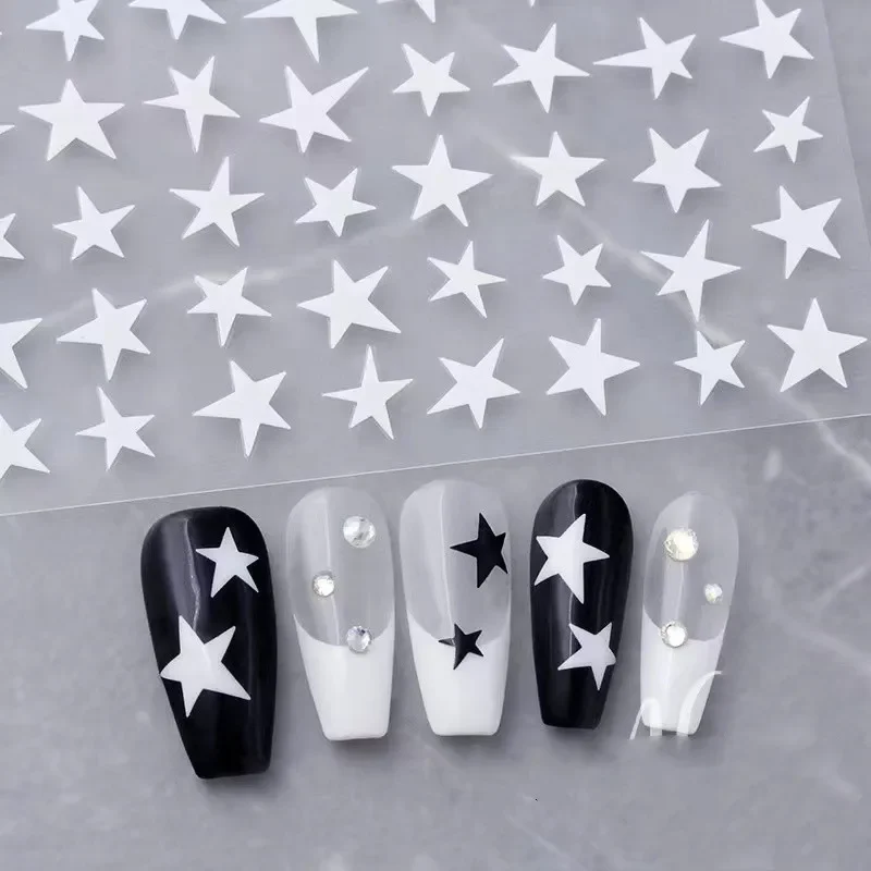 1pcs 5D Sweet Cool Star Design Nail Art Charms Kawaii Macaron Star Nail Decoration Decals DIY Press on Manicure Accessories Par 6