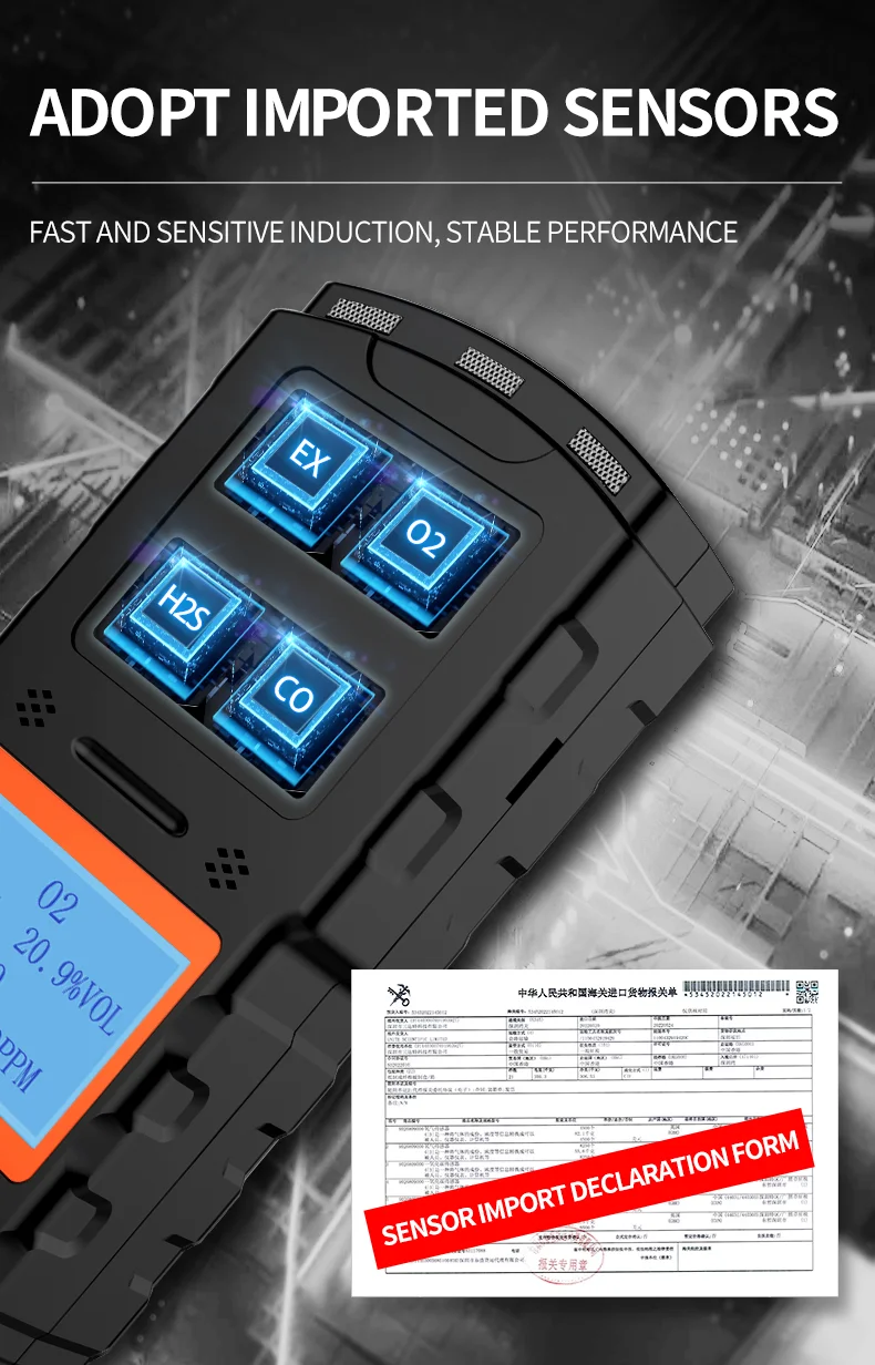 Aikesi 4 combinação de detector de gás multigas 4 alerta de gás micro clipe multi detector medidor leituras