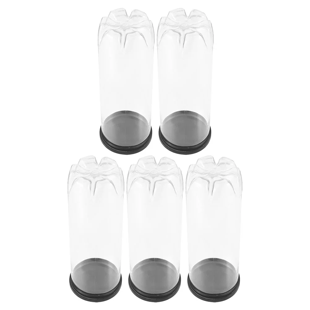 

5 Pcs Tennis Cylinder Ball Container with Lid Transparent Tube Holder Supply Pvc Portable Organizer Convenient Balls