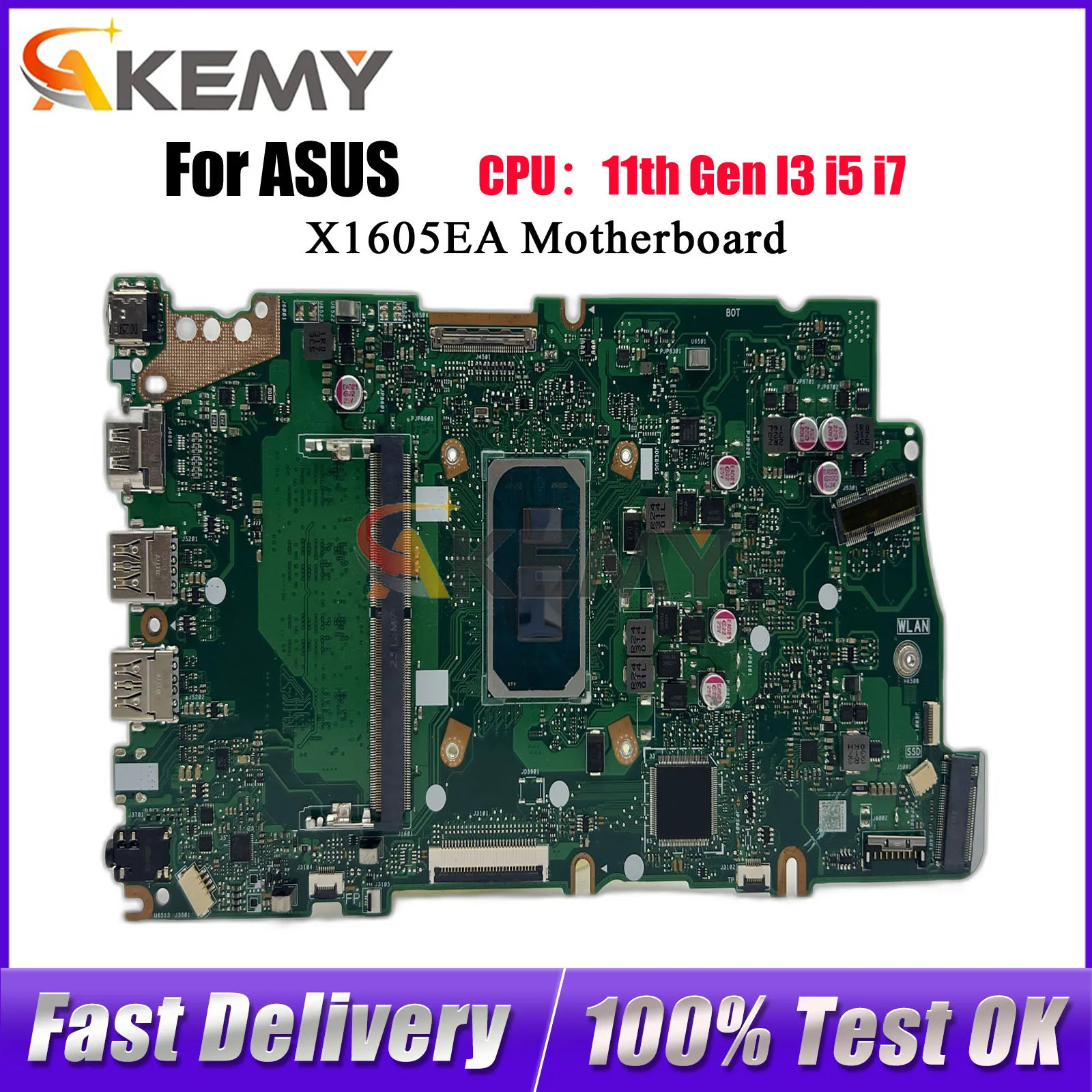 

Материнская плата X1605EA для ноутбука ASUS VivoBook X1605E X1605EA с процессорами 11-го поколения I3, I5, I7, 100% протестирована, быстрая доставка.