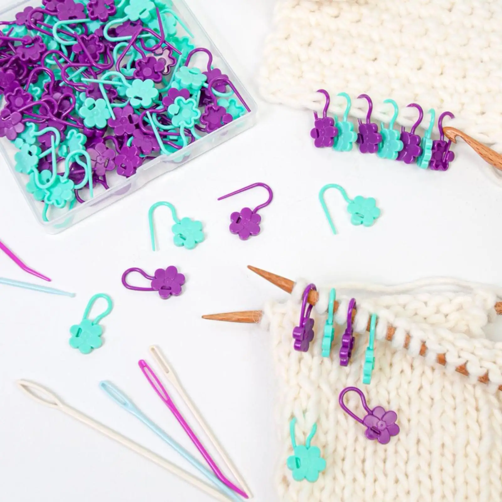 

108Pcs Stitch Markers 8PC Needle Cute Crochet Pins for Sewing Weaving Tool