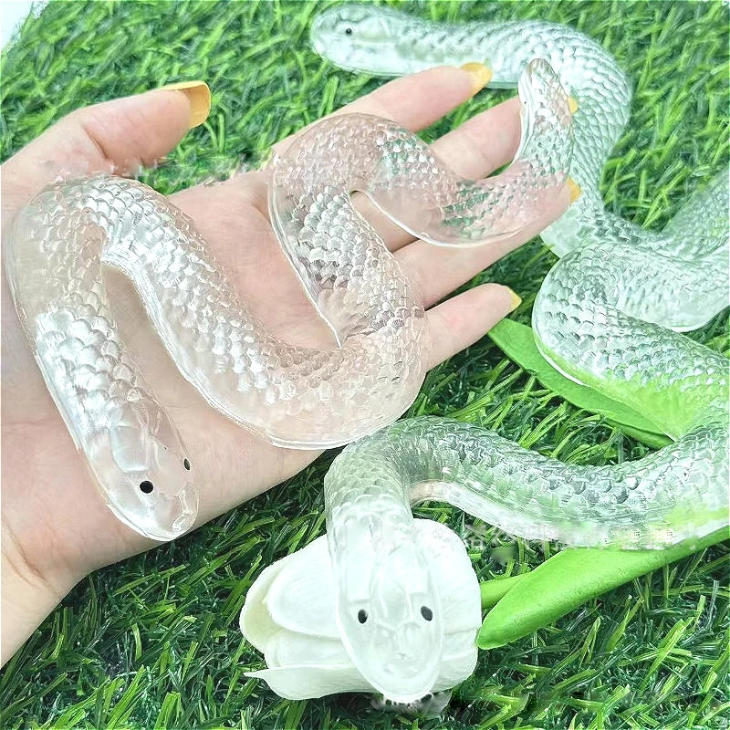 재미있는 투명 비늘 뱀 핀치 스퀴즈 장난감 관절 움직일 수 있는 구부릴 수 있는 전체 강제 뱀 감압 통풍 감각 장난감