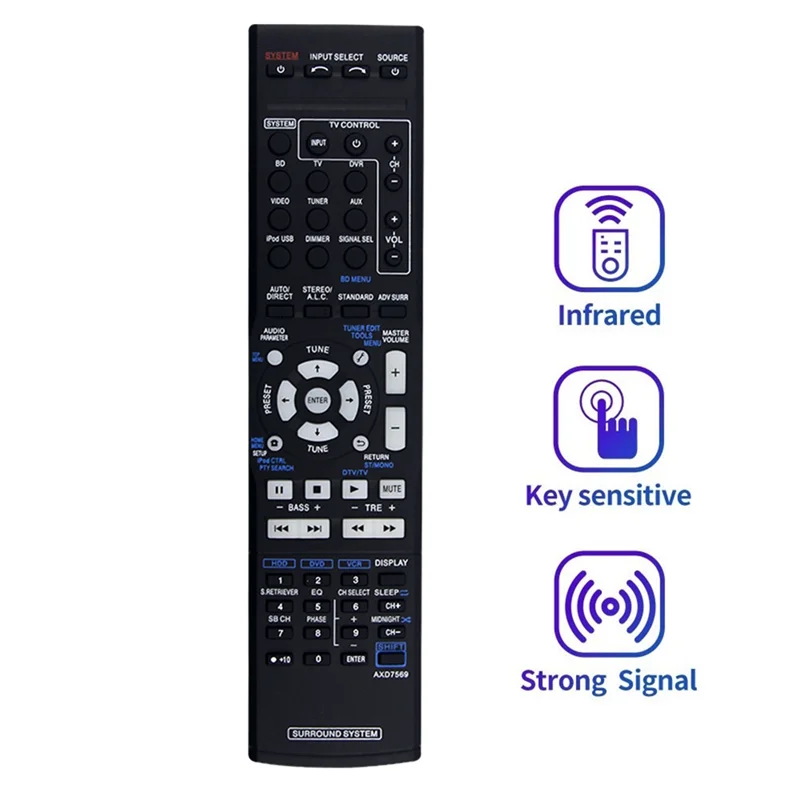 

3CGRO-Replace AXD7569 Remote For Pioneer AV Receiver VSX-822-K VSX-1022-K VSX-822 VSX-1022 VSX-324 Surround System HTP-710