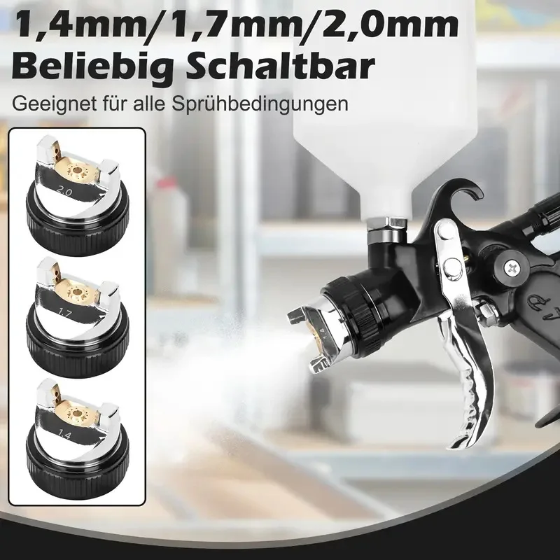 

Professional HVLP Spray Gun 1.4/1.7/2.0mm Nozzle DIY Spray Paint Kit Gravity Home Automatic Paint Spray Gun Tool with 600cc Cup