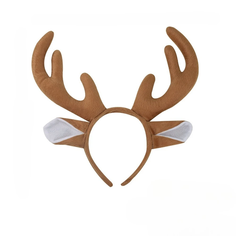 

Повязка на голову с рогами оленя, олень, лось, головной убор с рогами для косплея, Рождество, Хэллоуин, праздничные аксессуары, костюм для взрослых и детей, коричневый