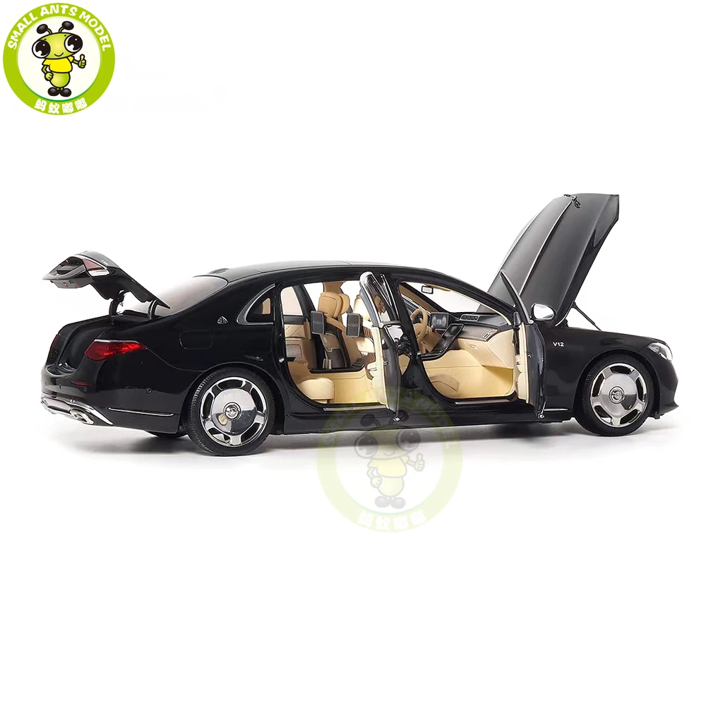 1/18 S Class S680 2021 Almost Real 820115 Obsidian Black Diecast Model Toy Car Gifts For Father Friends