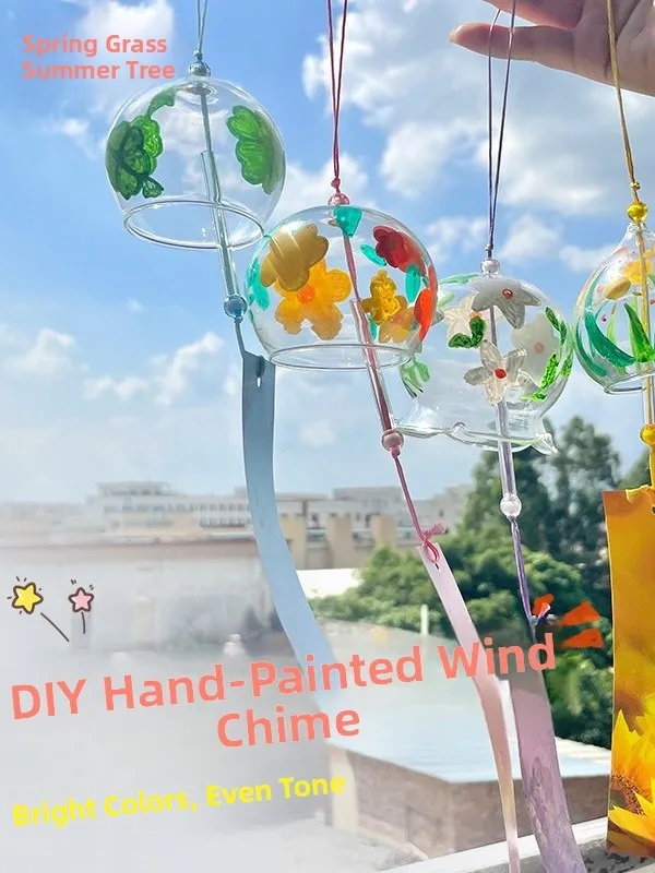 

Японский набор для творчества: Стеклянные ветряные колокольчики ручной росписи для улицы, украшения для детского сада и детских мероприятий