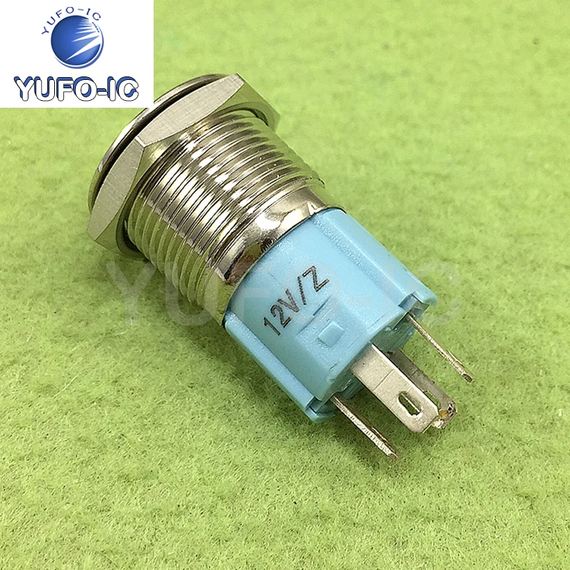 Free Ship 1PCS 16MM Metal Push Button Switch 12V Light Self-Locking Automobile Refitting Switch Angel Eyes Switch YUFO12V16MM