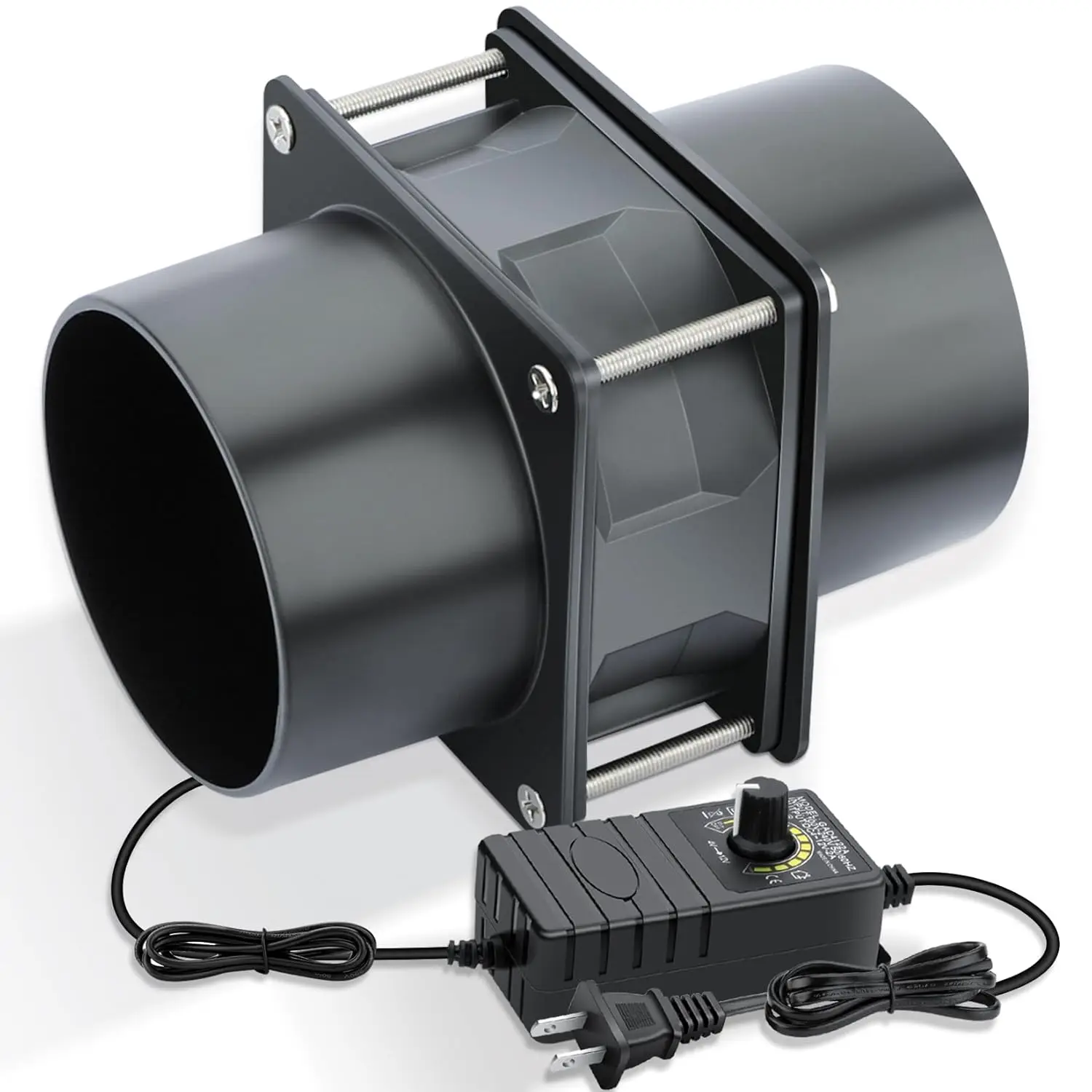 

Осевой вытяжной вентилятор 80 мм 12 В постоянного тока с адаптером переменного тока, высокая производительность для удаления дыма, паяльного тумана, для корпусов 3D-принтеров