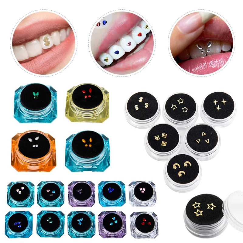 

3/4/5pcs/Box Dental Tooth Gem Imitation Teeth Crystal Ornament Tailor-made Various Shape Beauty Diamond Jewelry Oral Decoration