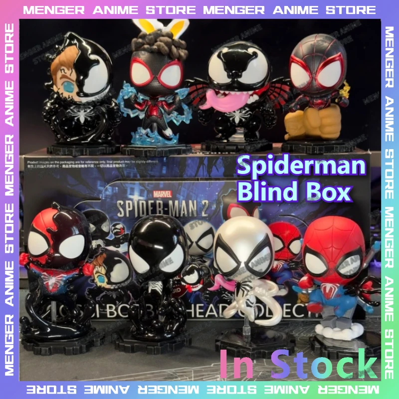 

HotToys Marvel Spider-Man 2 Venom Cosbi Blind Box Collectible Figure Chibi Style Car Decor Superhero Model Toys Birthday Gifts