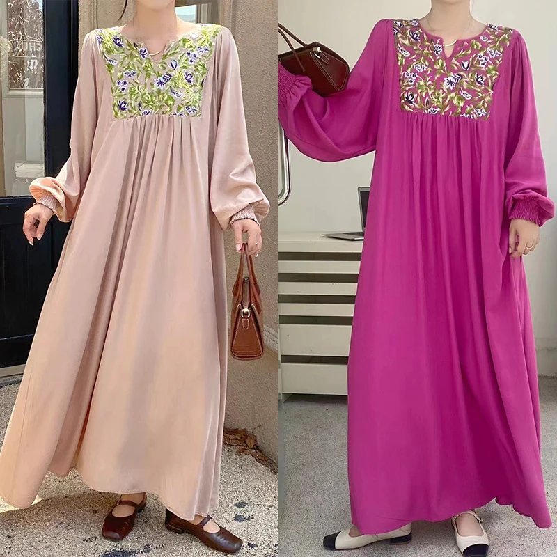 

Middle East Ozon Arab Dress Print Maxi Dress Muslim Dubai