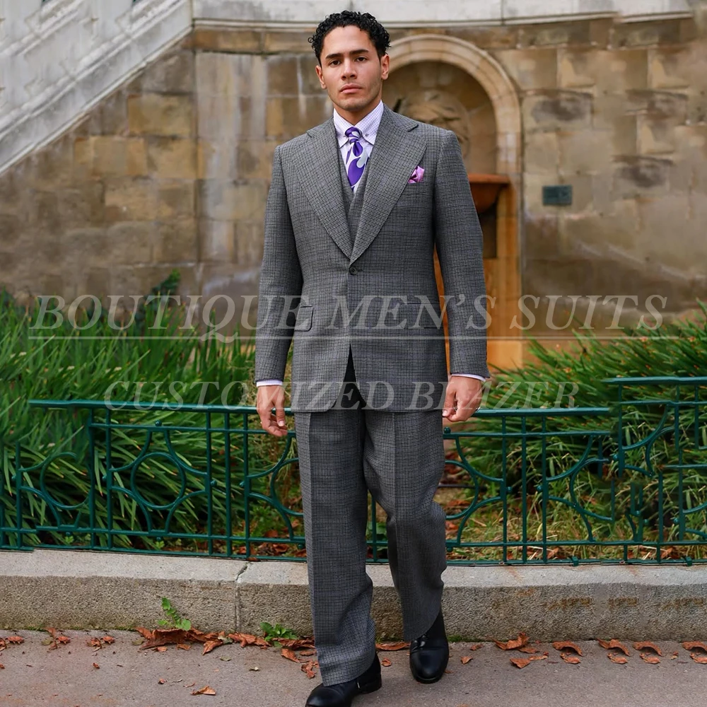 Роскошные мужские костюмы на одной пуговице, формальный облегающий костюм с лацканами, куртка из трех предметов, брюки, жилет, высококачественная деловая одежда, костюм