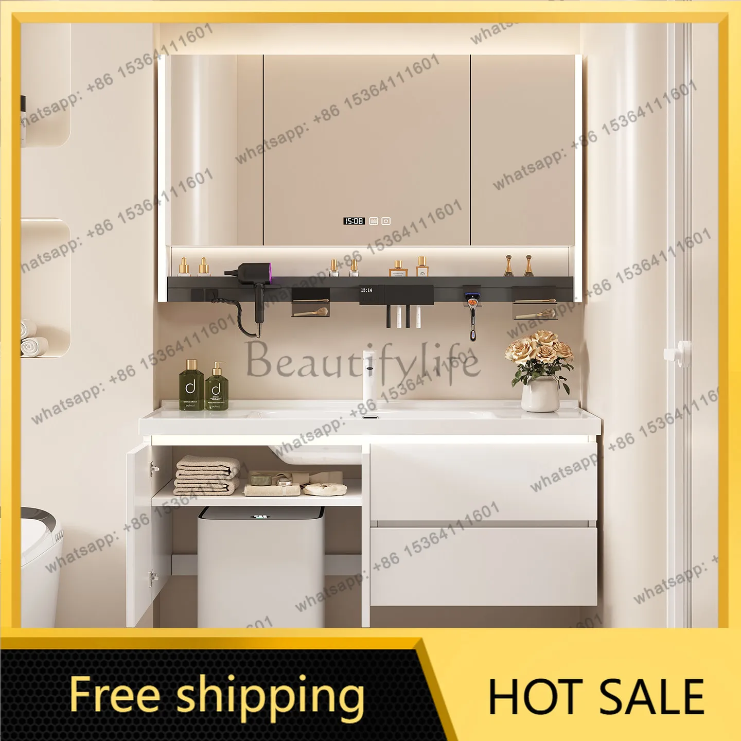 LJY Makeup Aesthetic Bathroom Cabinet Organizer Skincare Salon Unique Organizer Vintage Designer Service Gabinete Room Furniture