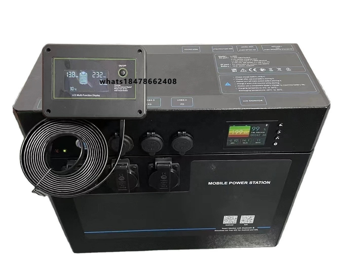 Whole Set New 2000W 3000W Camper Allinone Huge Power Bank Battery in a Box  Generator House Inverter and Solar System With App