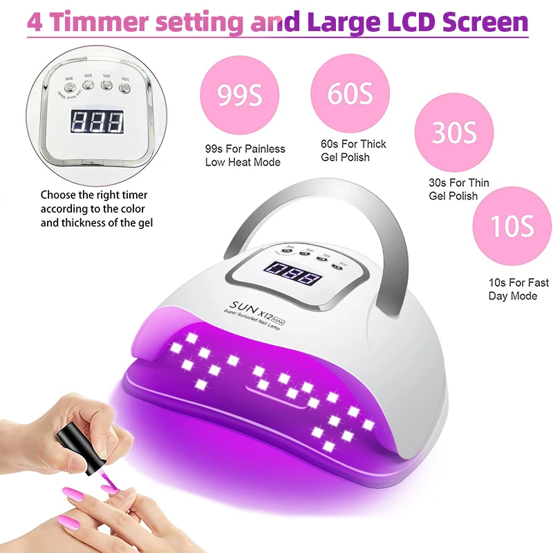 66LEDs Powerful UV LED Lamp For Nails 280W Nail Dryer for Curing All Gel Nail Polish With Motion Sensing Nail Salon Equipment