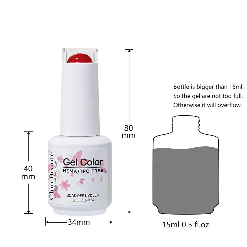 Clou Beaute 10/12/20/24pcs Gel Nail Polish Set Color 15ml White Glass Bottle Nail Art Kit Semi Permanent Gellack Nail Varnish