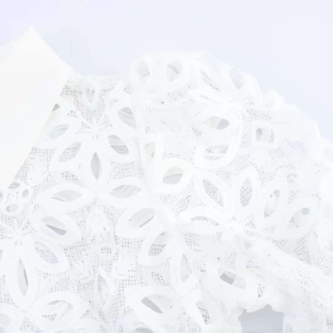 

JNLEAOG Женский воротник Bubble Sve irt с вышивкой French Sle из полиэстера ort Sve Regular Length Pure Color