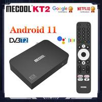 Google Netflix Certified Mecool KT2 DVB-T2/T Android 11 TV Box Amlogic S905Y4-B Support 2T2R Wifi 4K Android 11.0 Set Top Box