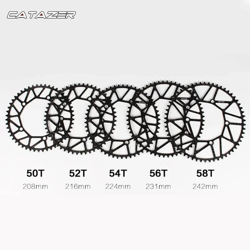 CNC Alloy Single Disc Chainwheel 130 BCD 9/10/11 Speed Hollow Road Folding Bike Chain Wheel 50/52/54/56/58T Chainring Crankset