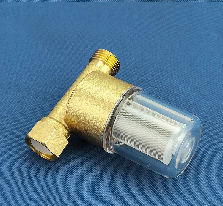 Reusable Brass Sediment Water Filter 40 for RV Water Heater For Washer Garden Hose System with Transparent Chamber