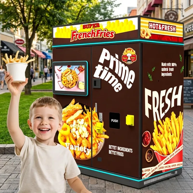 Custom French Fries Vending Machine Fully Automatic 35 Second French Fries Machine Automatic Potato Chips Vending Machine