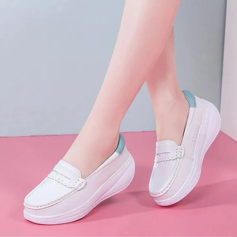 2025 White Pink Nurses Sneakers Slip On Women Shoes Lightweight Female Casual Shoe Comfortable Ladies Walking Tennis Big Size view 5