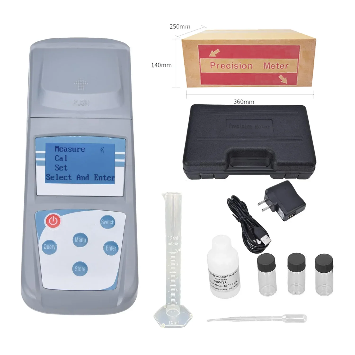 Portable Turbidimeter Microcomputer Handheld High Accuracy Digital Turbidity Meter for Swimming Pool Laboratory of Water Quality