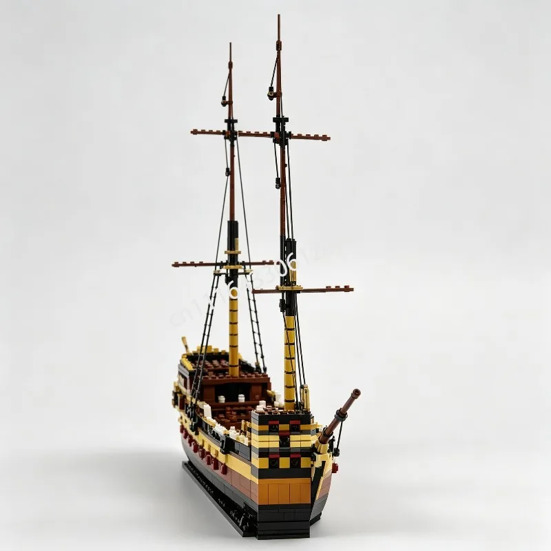 NEW 1428 Parts Ancient Sailing Warship Cross Section Display MOC Vessel Model Building DIY Assembly Educational CollectionGift