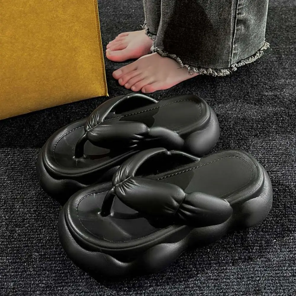 

Повседневные противоскользящие шлепанцы на платформе, шлепанцы с защитой от запаха, тапочки на толстой подошве, пляжная обувь, шлепанцы из ЭВА, сандалии для ванной комнаты