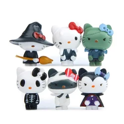 Hello Kitty Halloween Sanrio Anime Figure Dark Gloomy Festive Air Decoration Cartoon Doll Figurines Collection Cartoon Toys Gift