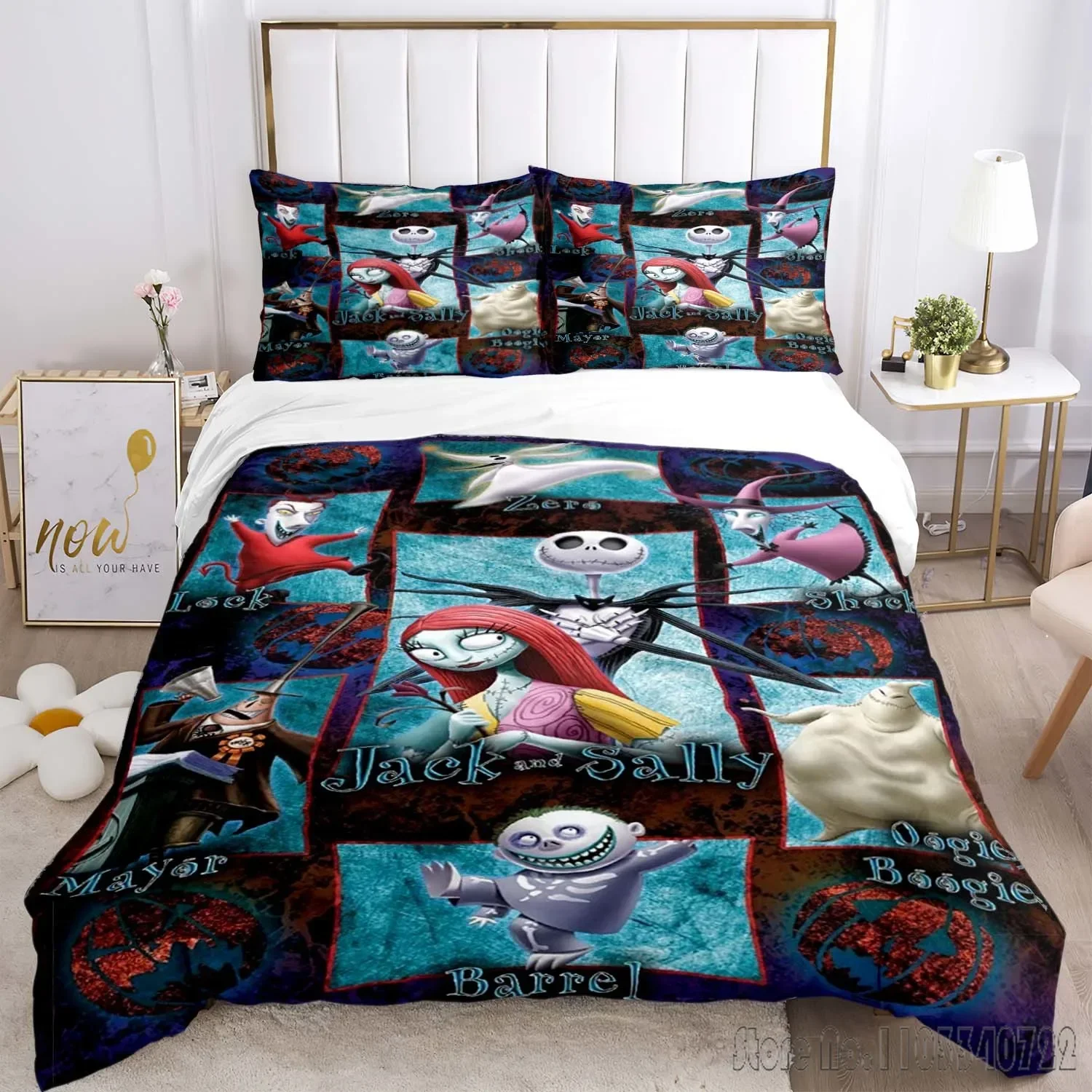 

Nightmare Before Christmas Pattern Duvet Cover Set HD Comforter Cover for Kids Bedding Sets Bedclothes Bedroom Decor