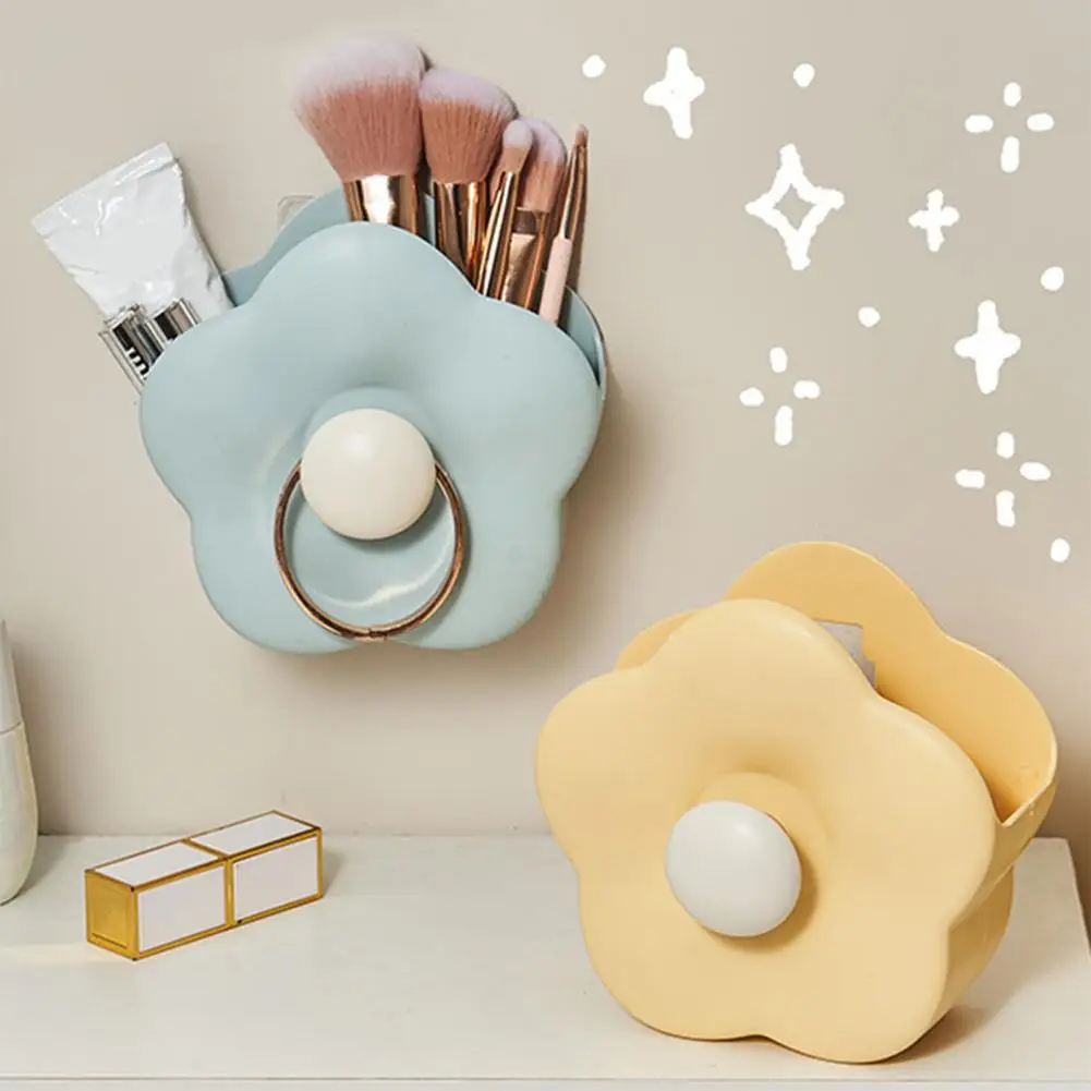 Em forma de flor Maquiagem Brush Container, Desk Organizer, Pen Holder, Pincéis de papelaria, Lápis Case, cor vibrante, grande capacidade