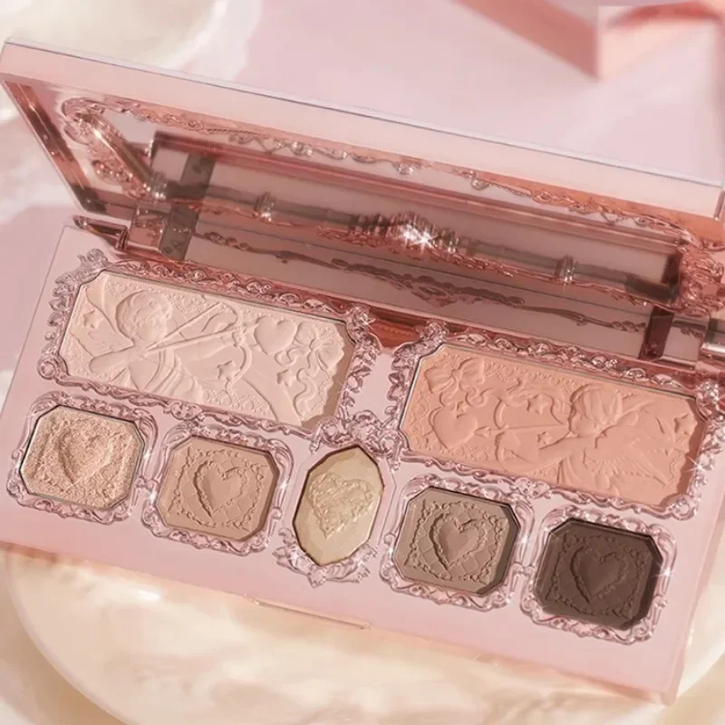 플라워 노우즈 딸기 큐피드 아이섀도우 블러쉬 하이라이터 파우더 멀티 기능 팔레트 100% 오리지널 플라워노우즈 메이크업 뷰티