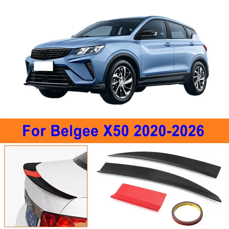

For Belgee X50 2020-2026 3-Section ABS Rear Trunk Spoiler 115-125cm Adjustable Sports Decor Top Wing Car Exterior Parts