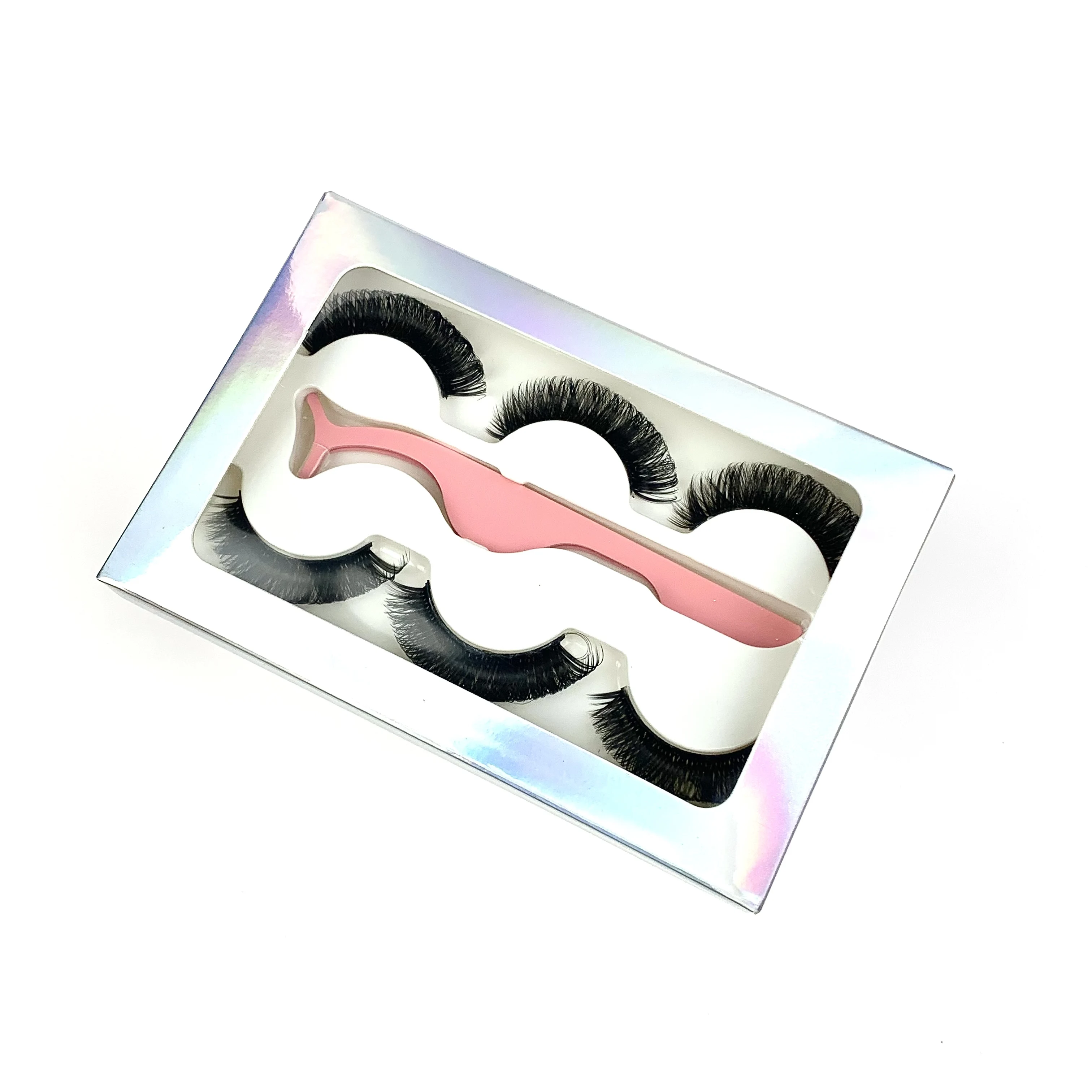 3 Pairs 15mm Mega Volume Russian Strip Lashes False Eyelashes Thick Wispy Natural Lashes Dramatic lashes Extension With Tweezer