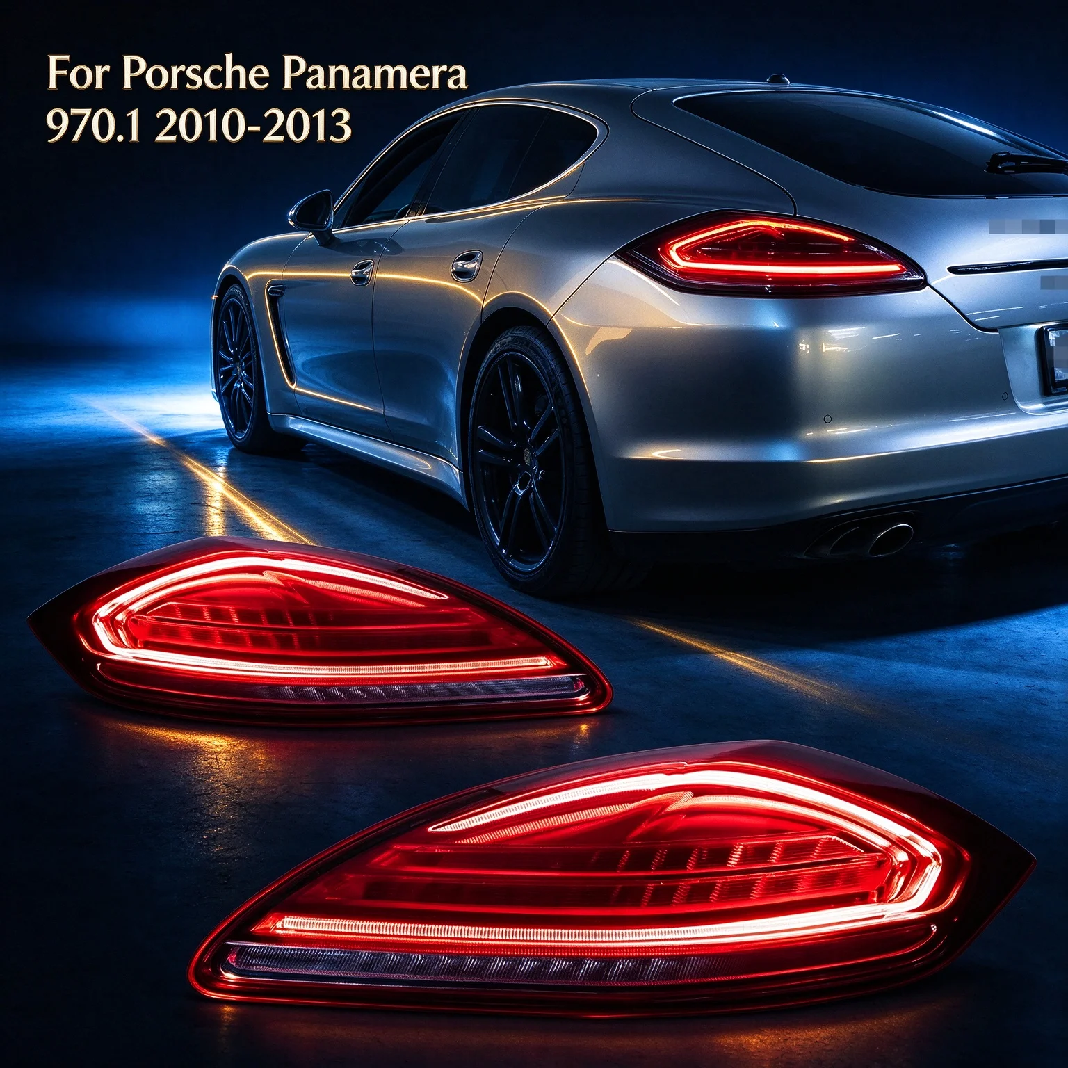 Paar LED-Rückleuchten für Porsche Panamera 2010~2013, sequenzieller Blinker, Ersatzteile für die Heckleuchten.
